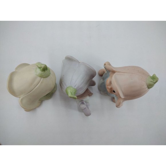 Vintage Set of 3 HOMCO 5615 Elf Fairy Pixie Figurines, 4 in. Tall Multi Pastel C - Picture 6 of 6